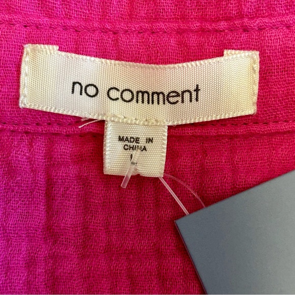 No Comment Sz L Women's Pink Button-Up Top NWT - Picture 3 of 6